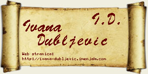 Ivana Dubljević vizit kartica